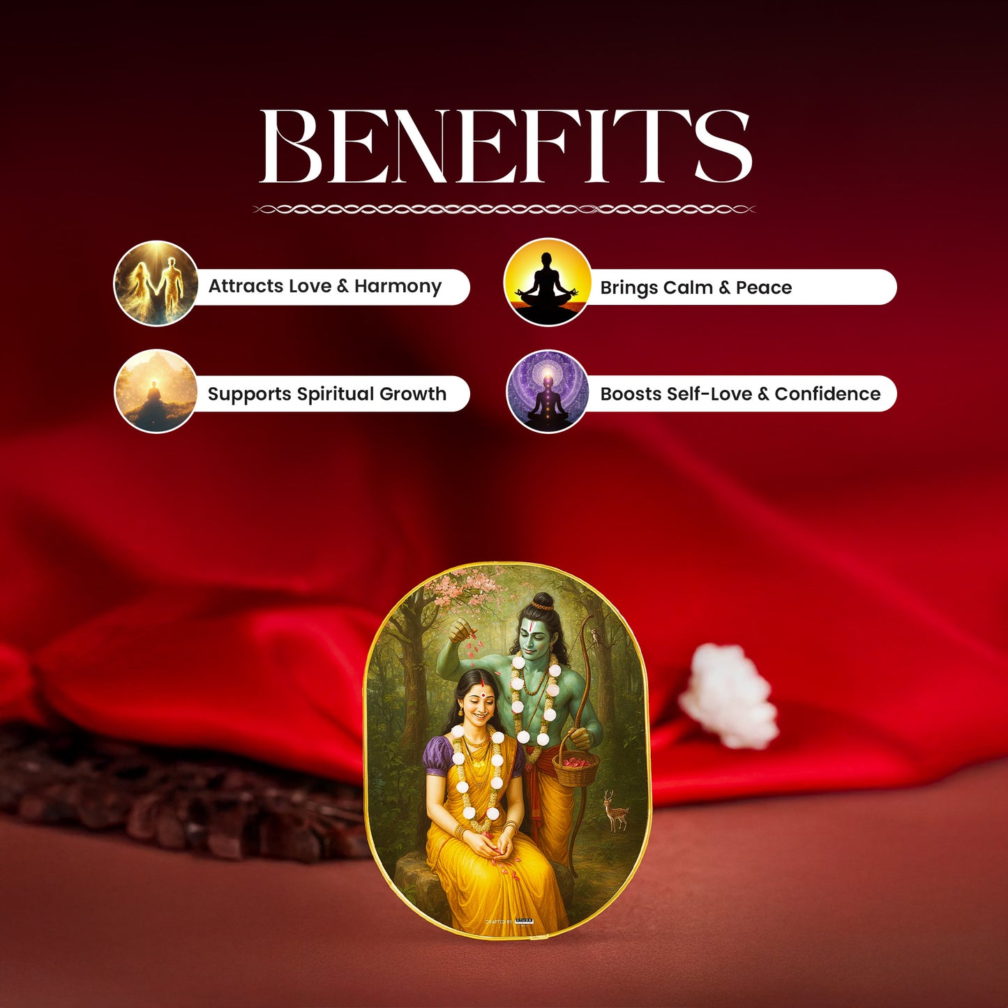 Sita Ram Rose Quartz Plate [ Rounded Rectangle ]