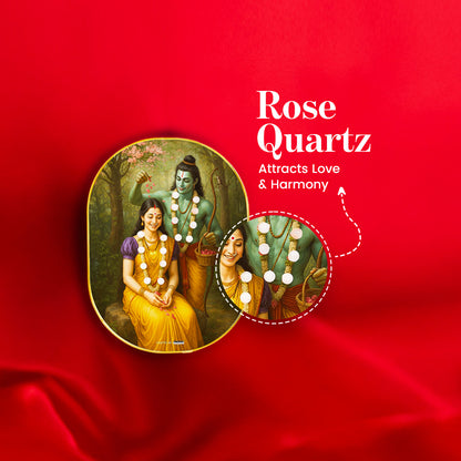 Sita Ram Rose Quartz Plate [ Rounded Rectangle ]