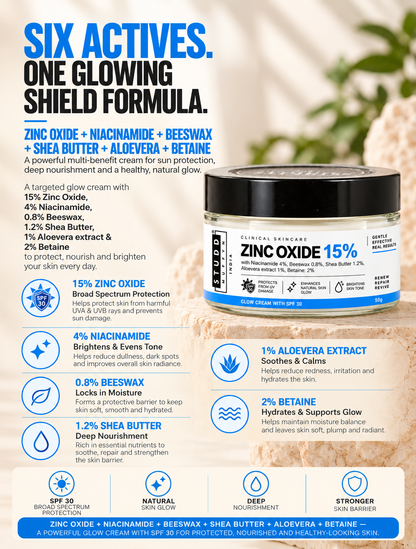 Zinc Oxide 15% Glow Cream with SPF 30
