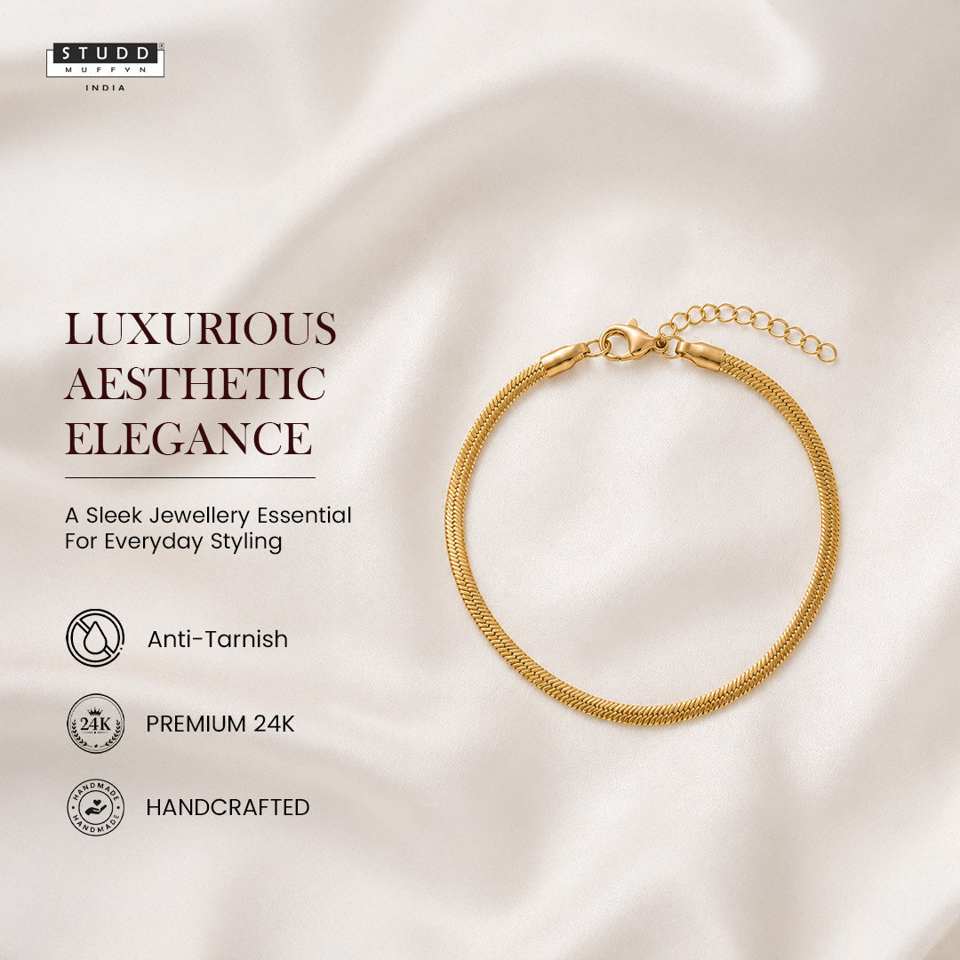 Snake Chain Bracelet Gold - 24k Gold Plated