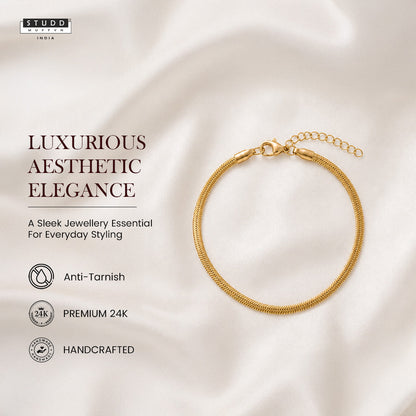 Snake Chain Bracelet Gold - 24k Gold Plated
