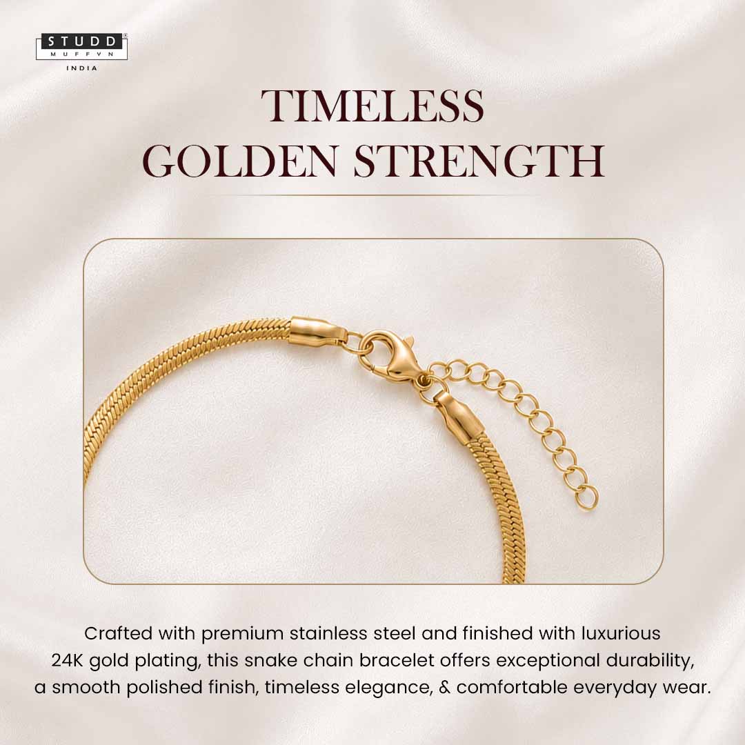 Snake Chain Bracelet Gold - 24k Gold Plated