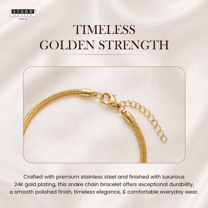 Snake Chain Bracelet Gold - 24k Gold Plated