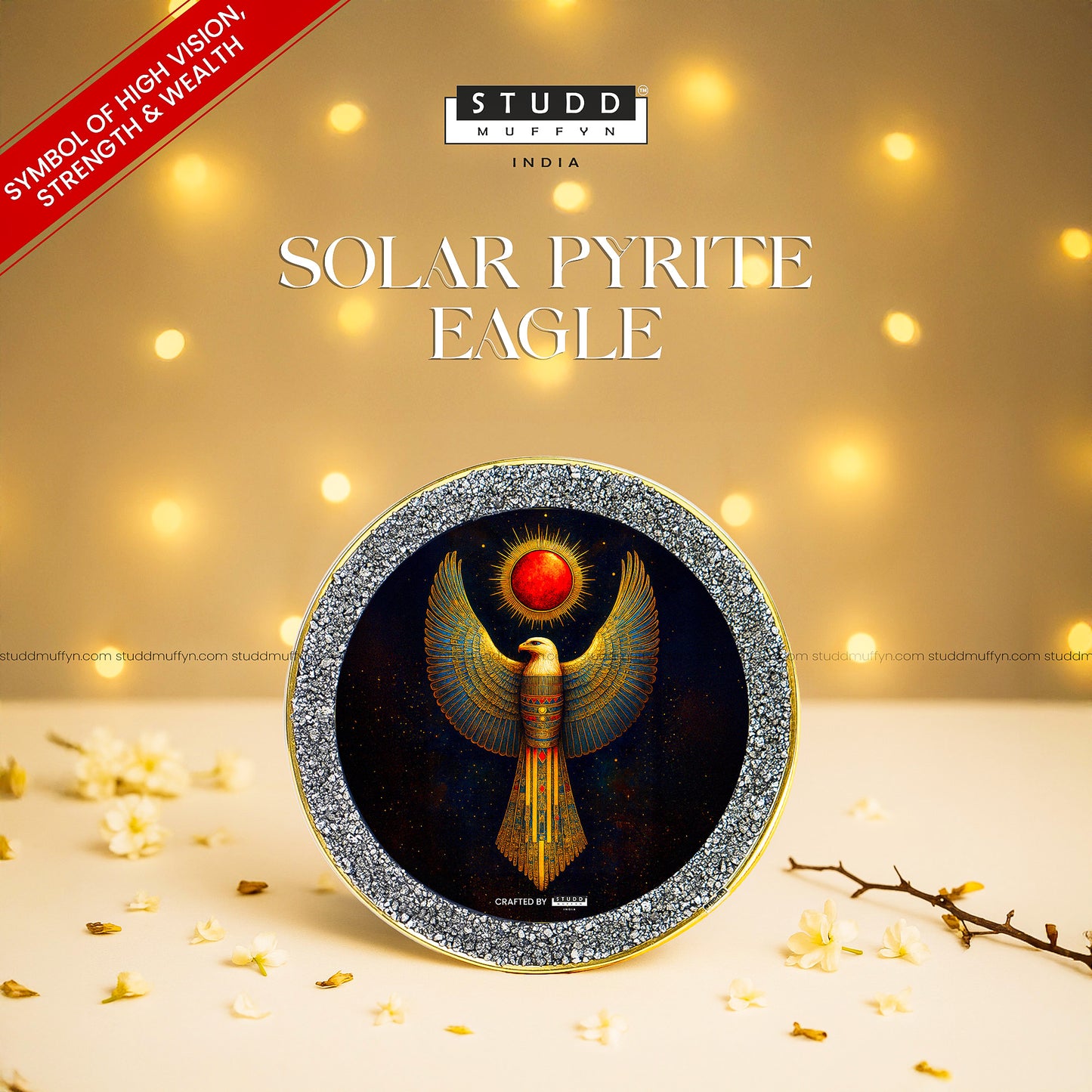 Solar Pyrite Eagle [Round Plate]