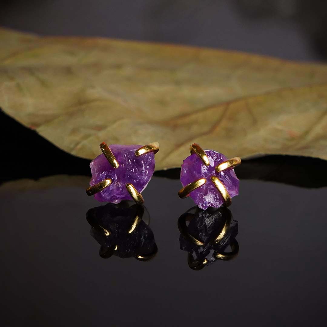 Amethyst Spider Studs