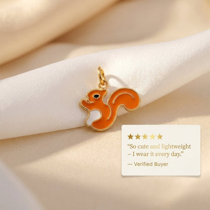 Squirrel Pendant -  24K Gold Tone