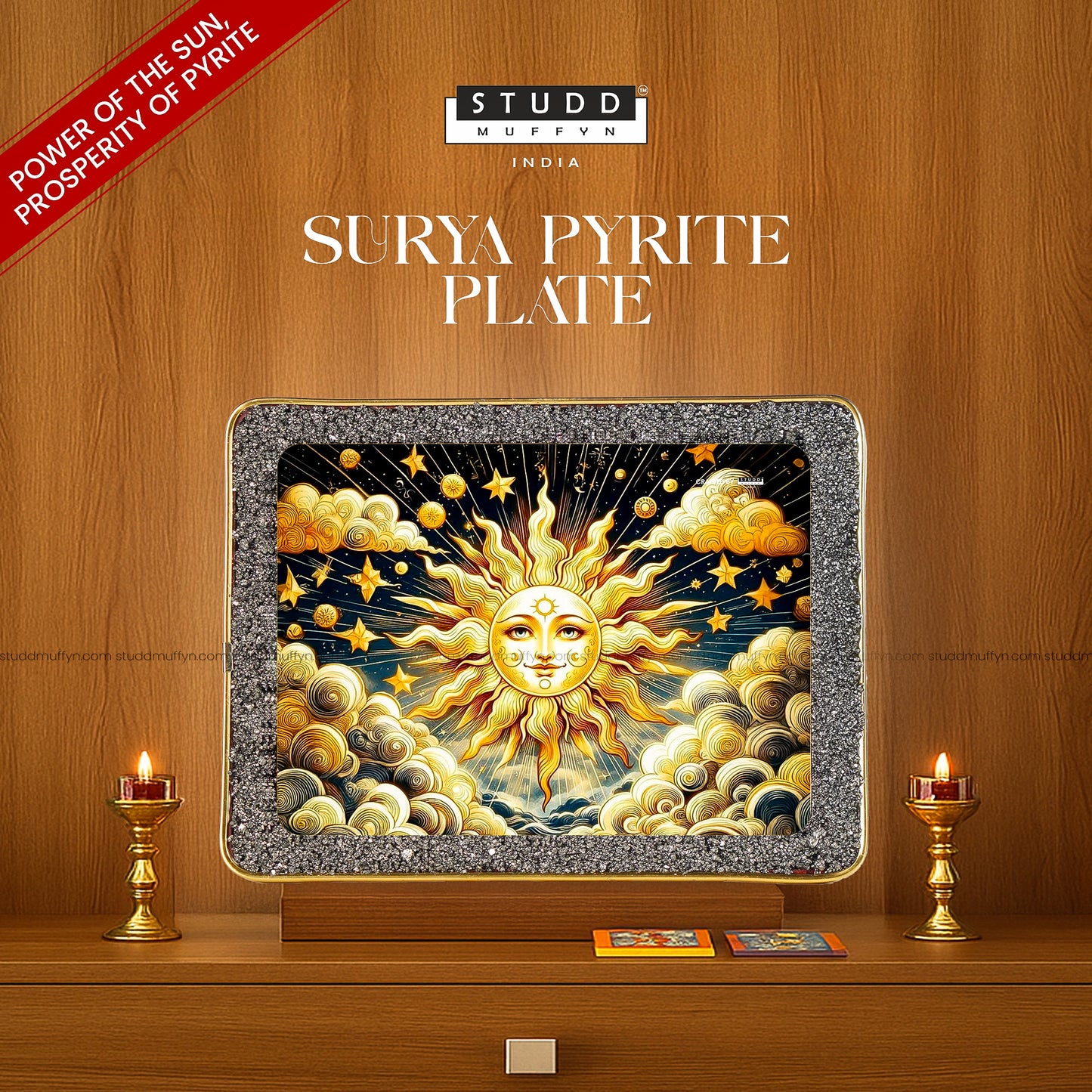 Surya Pyrite Plate by Studd Muffyn [Rectangle Shape]
