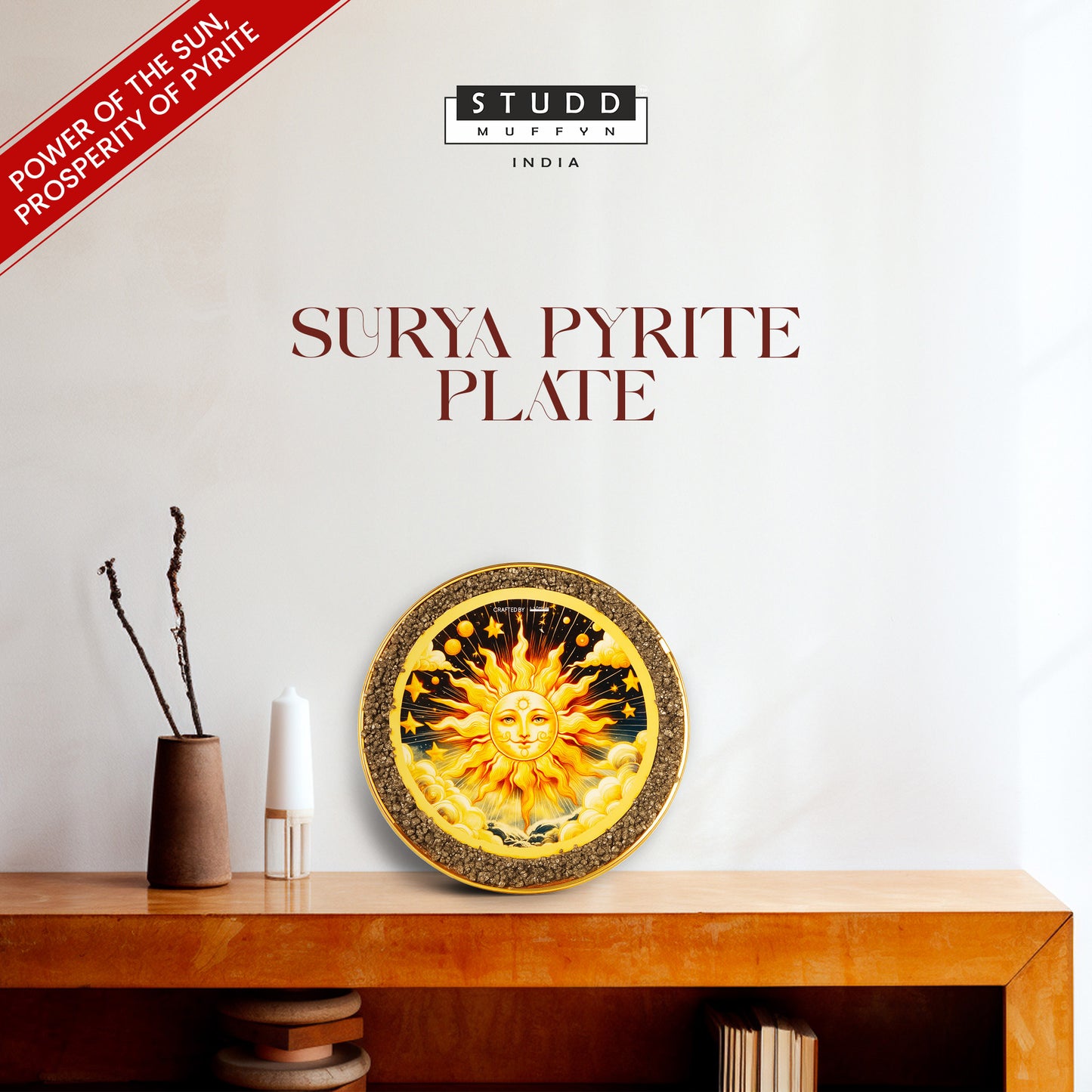 Surya Pyrite Plate by Studd Muffyn [Round Shape]