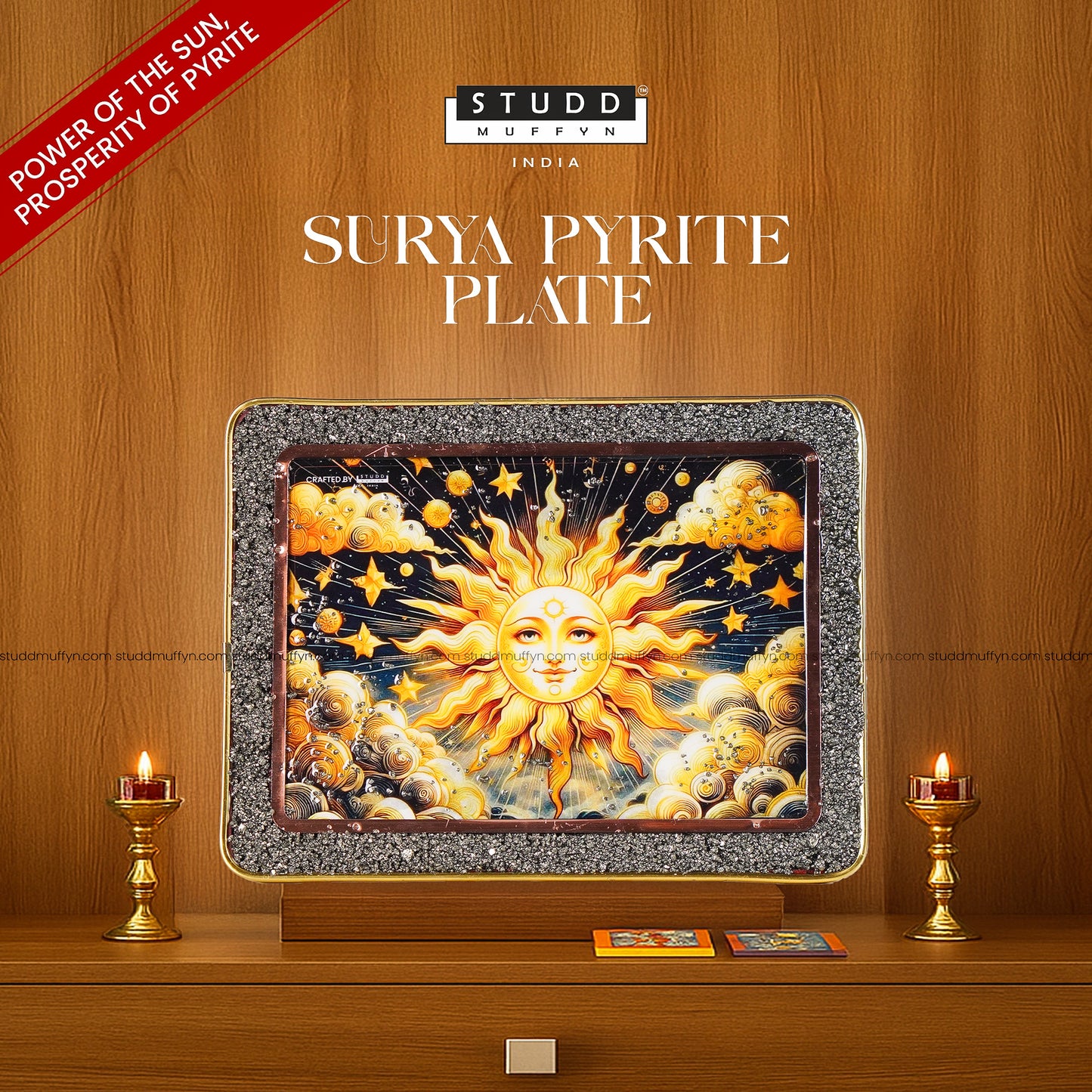 Surya Pyrite Plate by Studd Muffyn [Rectangle Shape]