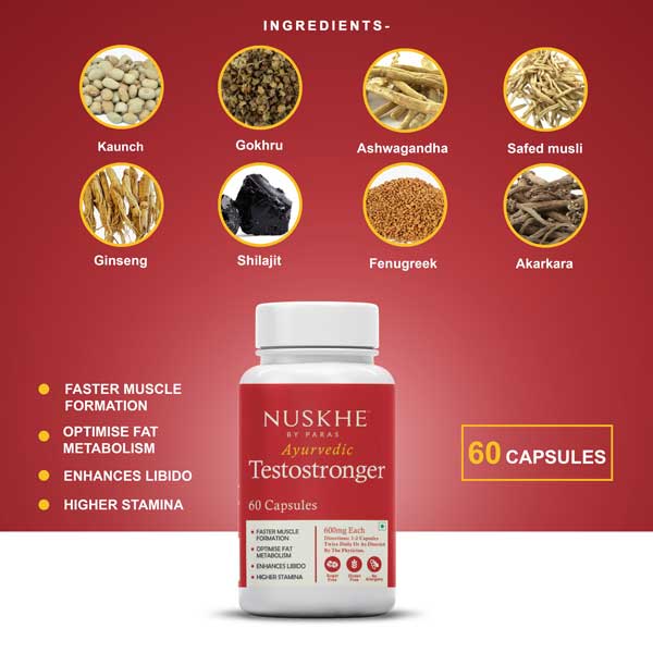 Nuskhe by Paras Ayurvedic Testostronger for Men 60 Capsules