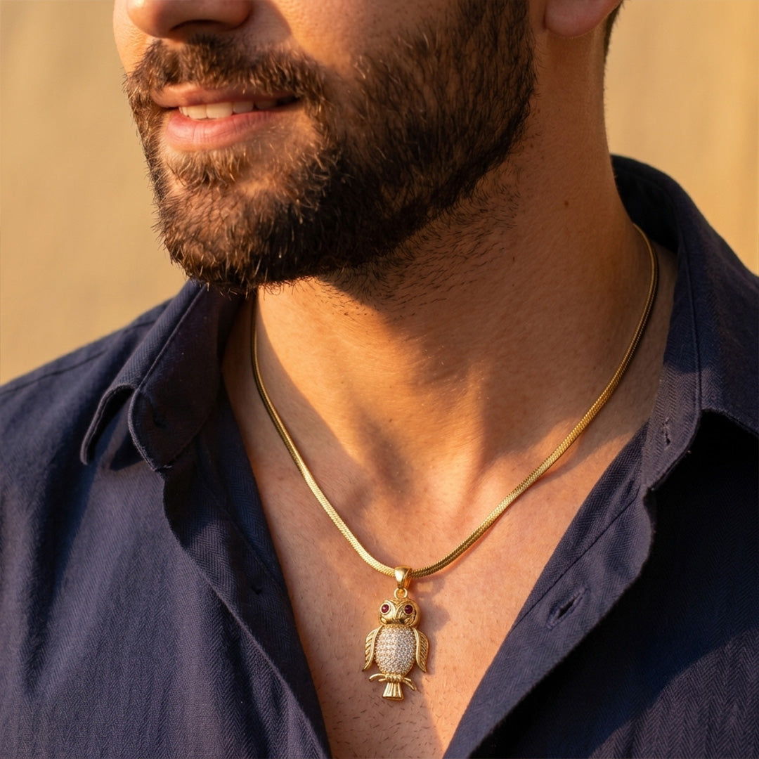 The Protection OWL pendant - 24K Gold Toned