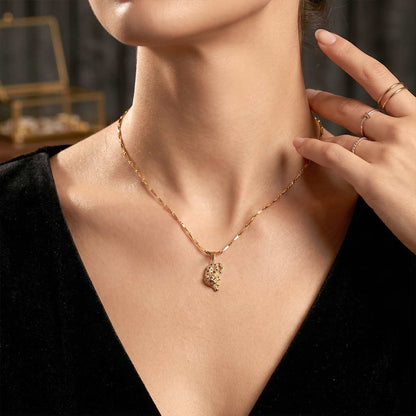 Fierce Tiger Pendant - 24k Gold Tone Plated [ Gold Chain ]