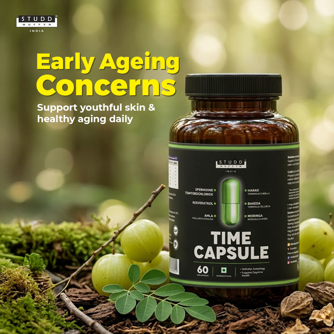 Time Capsule Spermidine and Resveratrol capsules for early ageing concerns, 60 veg capsules