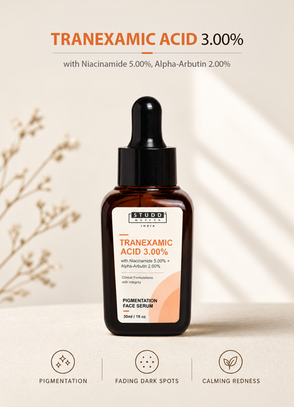 Tranexamic Acid 3%, Niacinamide 5% and Alpha-Arbutin 2% ingredient benefits: even skin tone, smoother texture, healthy radiance, stronger skin barrier