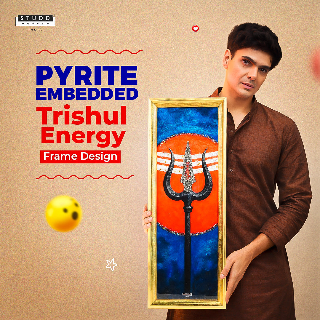 Divine Trishul Pyrite Frame