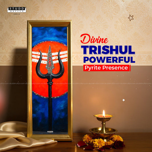 Divine Trishul Pyrite Frame