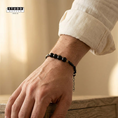 Obsidian Crystal Black Rice Bracelet