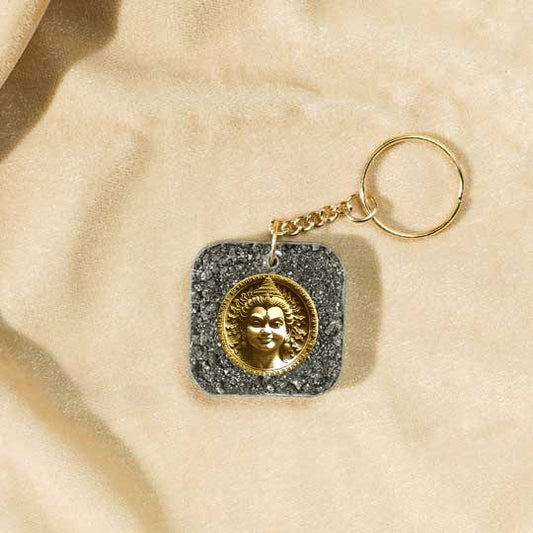 Lord Kartikeya Pyrite Keyring