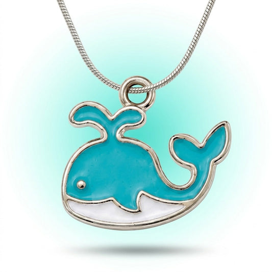 Blue Dolphin Pendant - 24K Gold Tone