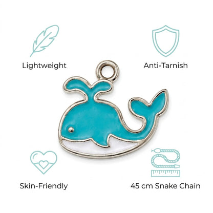 Blue Dolphin Pendant - 24K Gold Tone