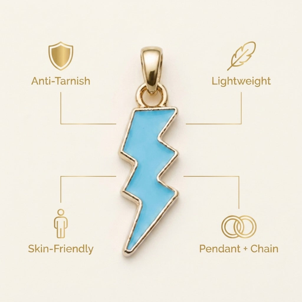 Thunder Pendant  - 24K Gold Tone