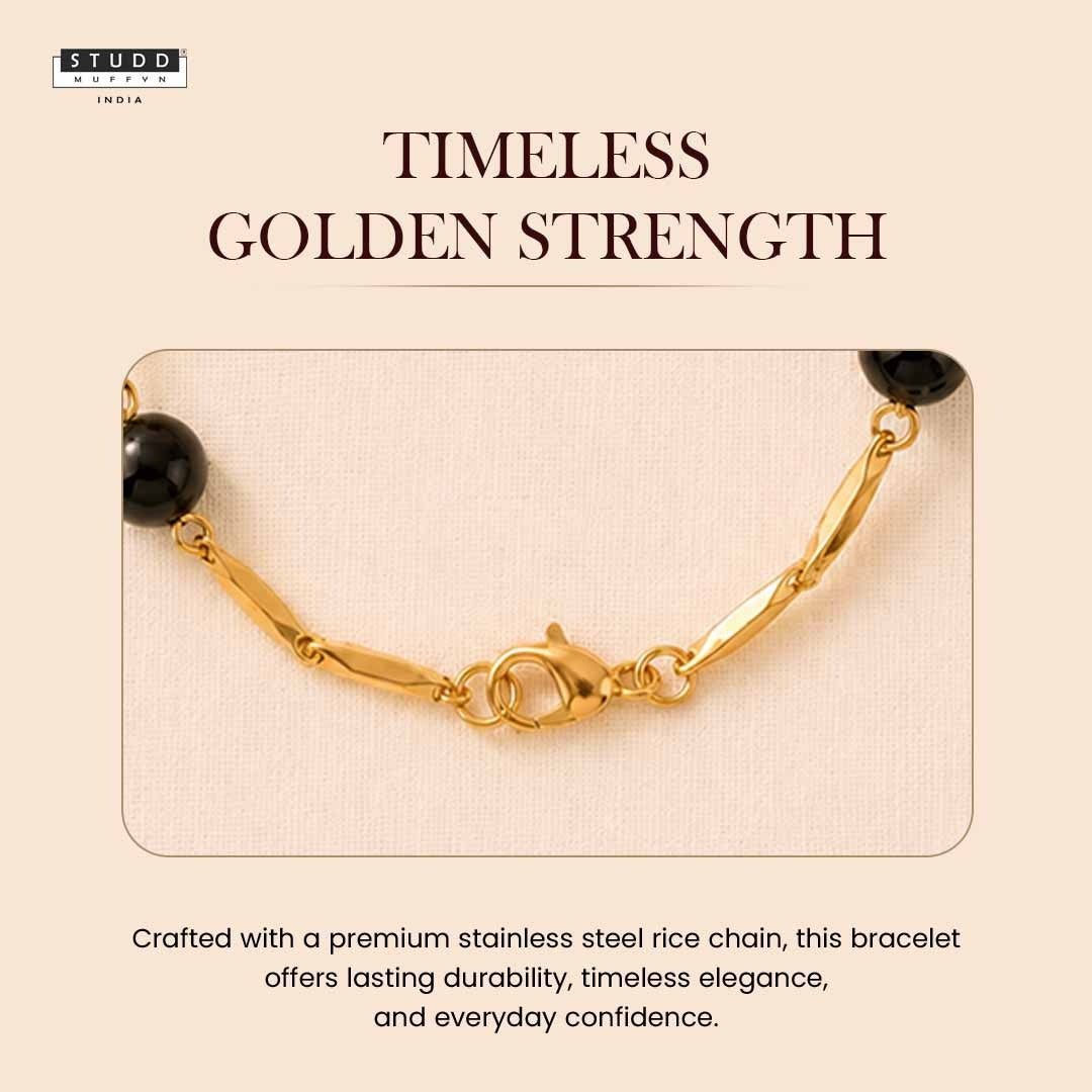 Richie Rich Beaded Rice 24K Gold-Toned Chain Bracelet