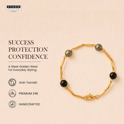 Richie Rich Beaded Rice 24K Gold-Toned Chain Bracelet