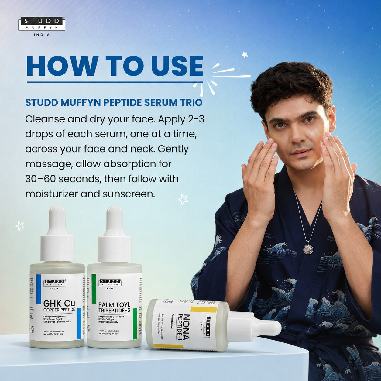 GHK-Cu + Tripeptide-5 + NONA Peptide Serum Trio
