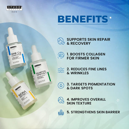 GHK-Cu + Tripeptide-5 + NONA Peptide Serum Trio