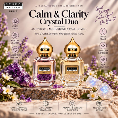 Calm & Clarity Crystal Duo – Amethyst + Moonstone Attar Combo
