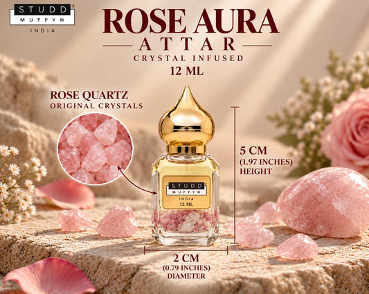 Rose Aura Attar – Crystal Infused Roll-On