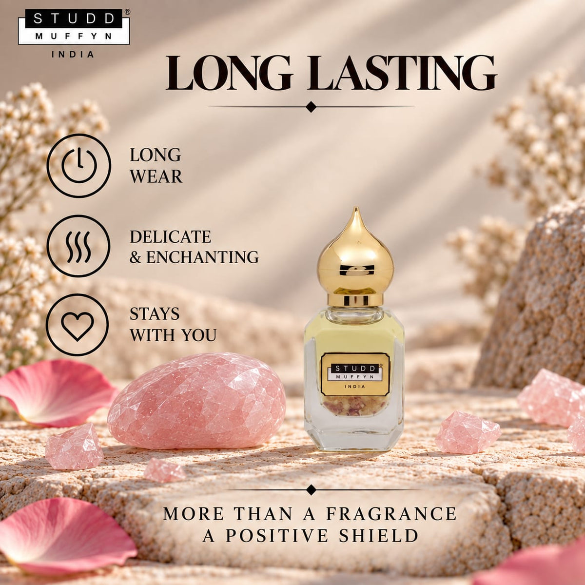 Rose Aura Attar – Crystal Infused Roll-On