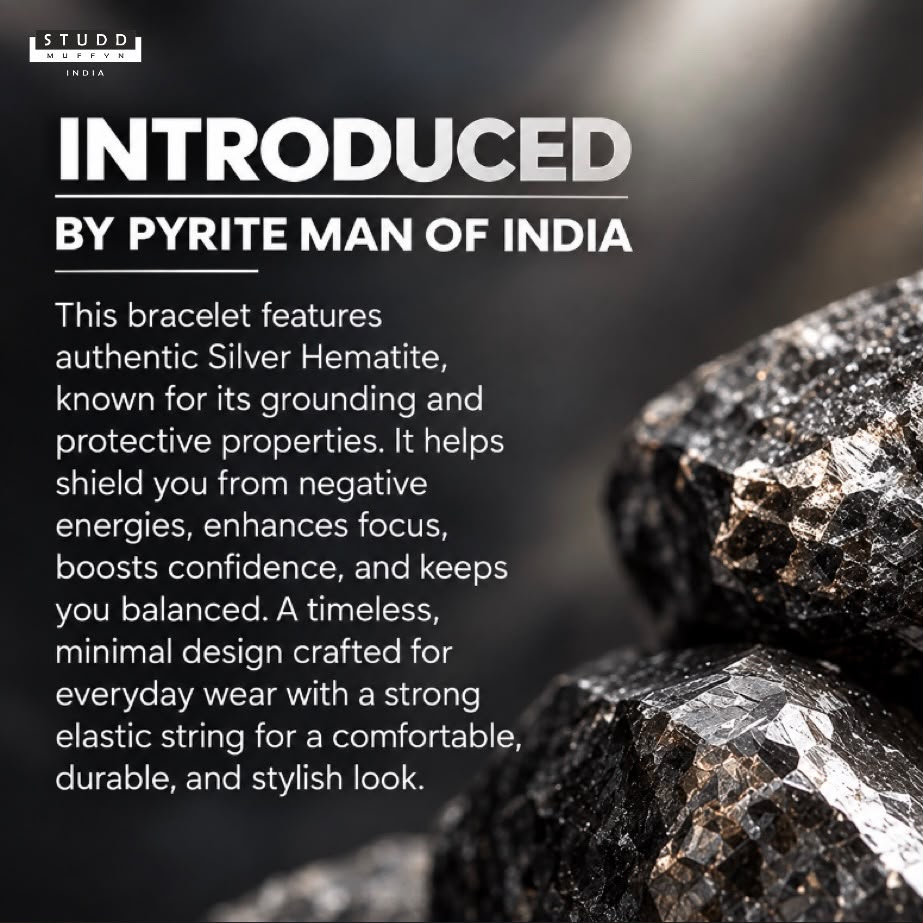 Silver Hematite Pyramid Bracelet