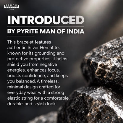 Silver Hematite Pyramid Bracelet