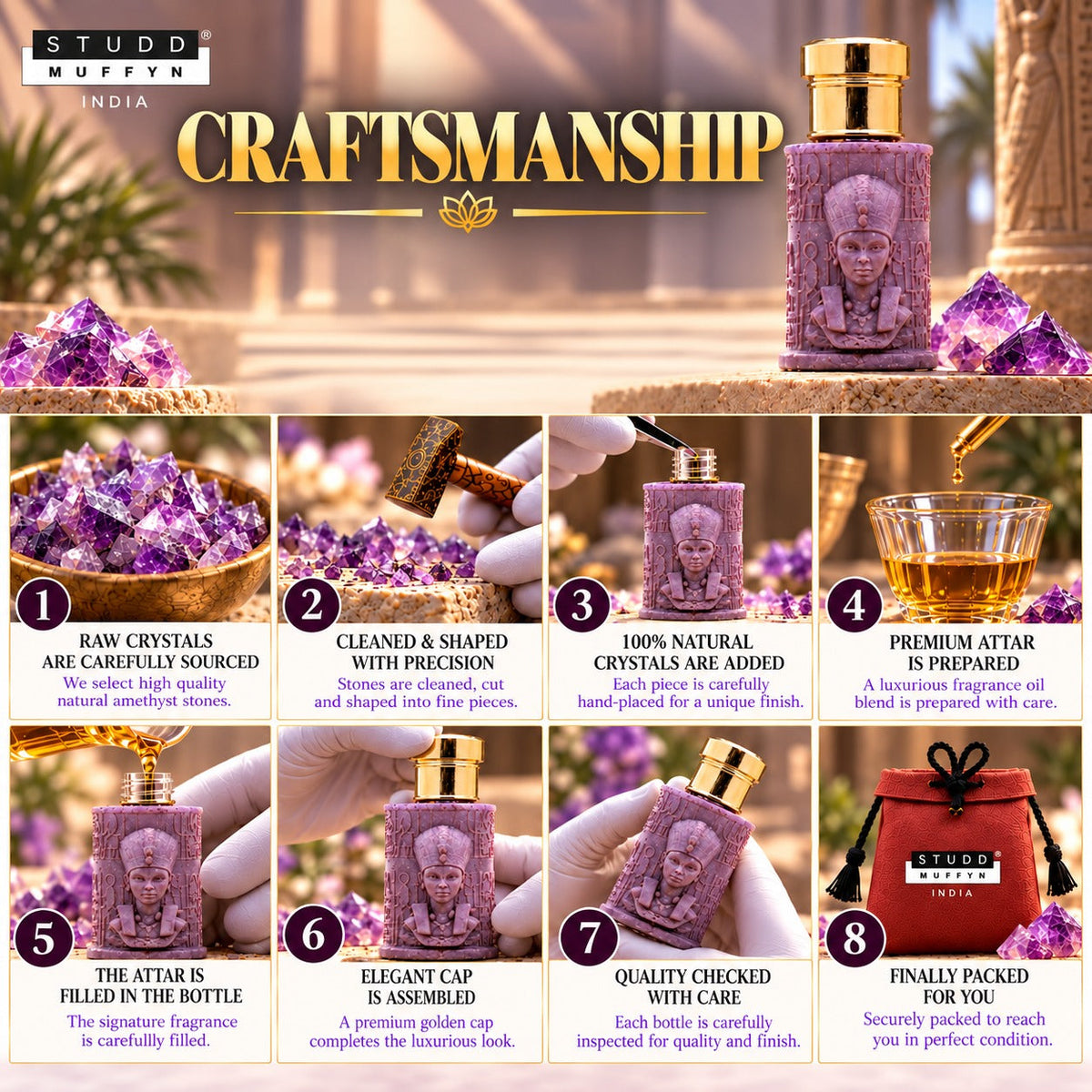 Amethyst Queen Crystal Infused Attar – 6 ml