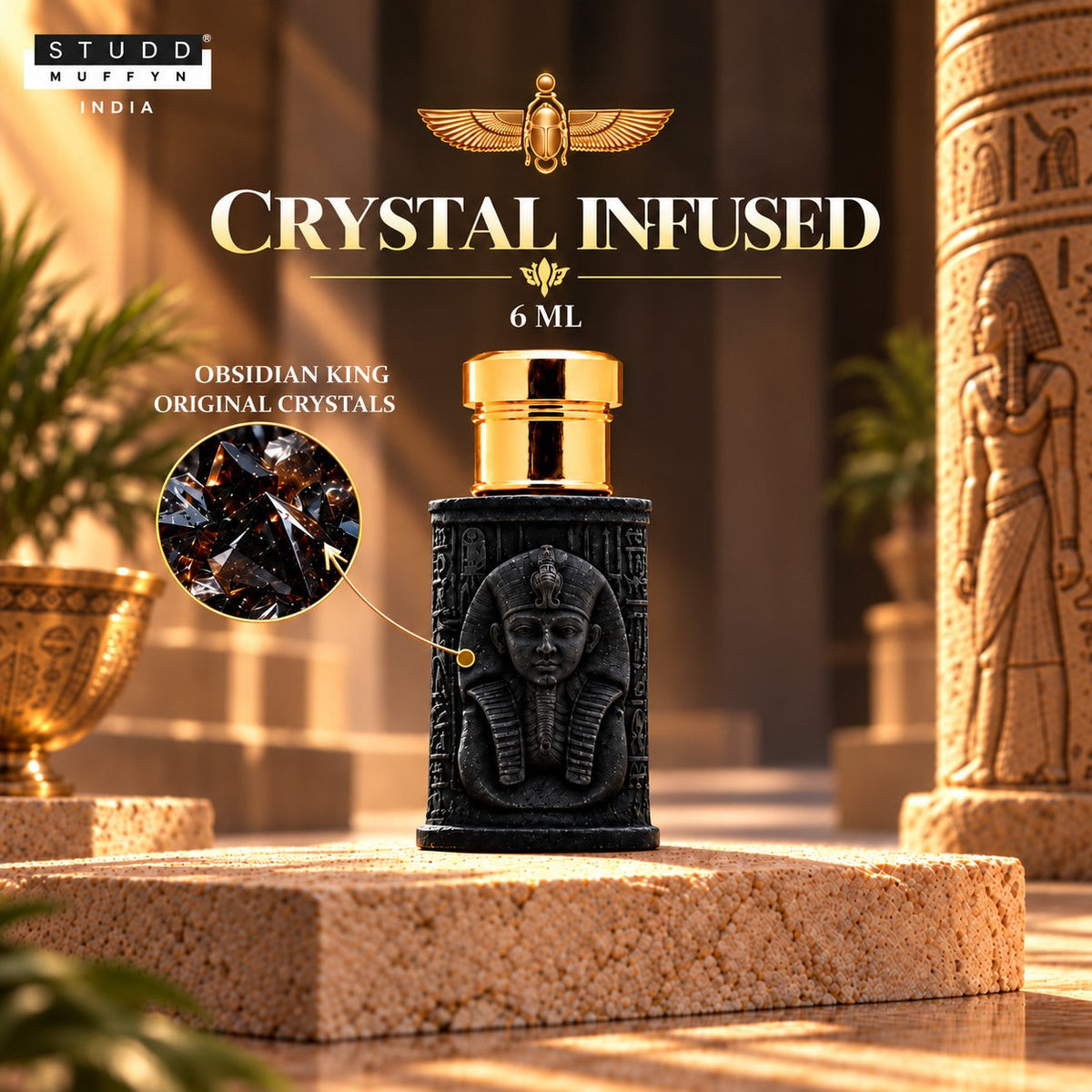 Obsidian King Crystal Infused Attar – 6 ml