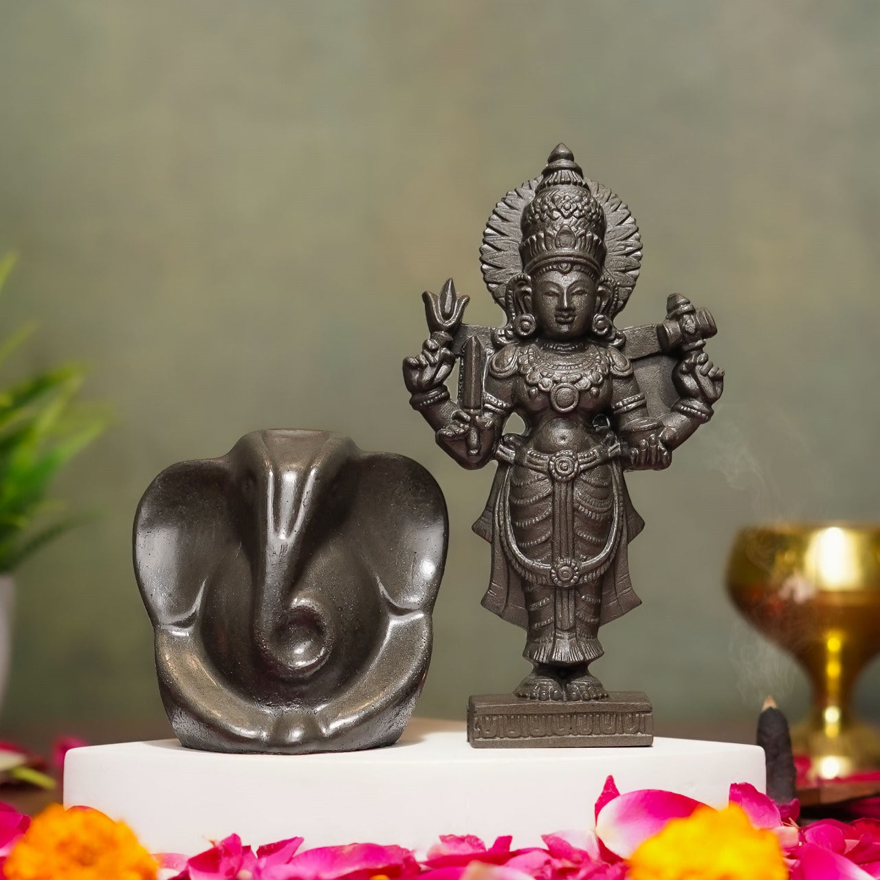 Diwali Pooja Combo (Goddess Lakshmi Ji & Lord Ganesha Pyrite Idols)