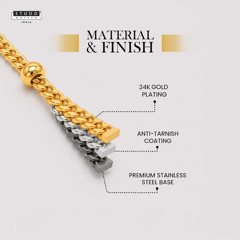 Golden Satellite Chain - 24K Gold Plated [ Pack of 2 ]