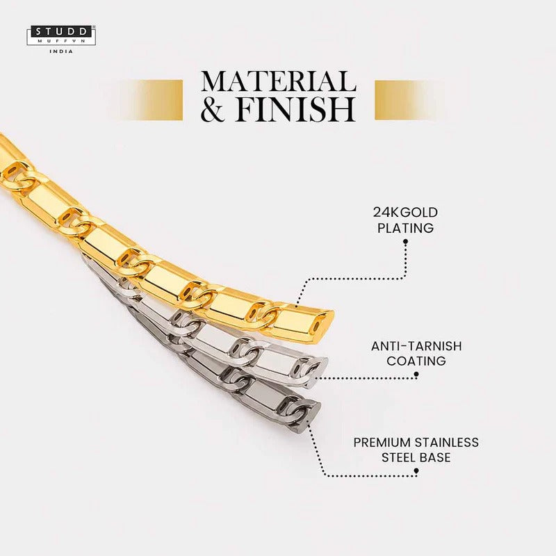 Golden Link Chain - 24K Gold Plated [ Pack of 2 ]