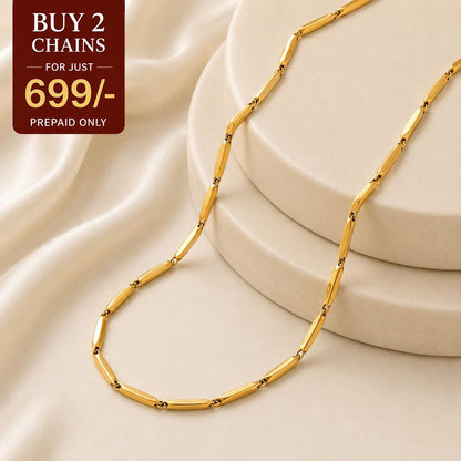 Golden Rice Chain - 24K Gold Tone Plated [ Pack of 2 ]