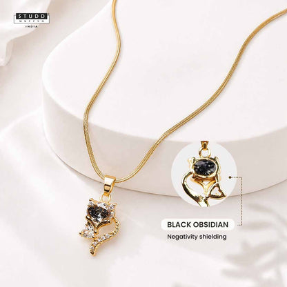 Wisdom Fox Pendant - 24K Gold Toned