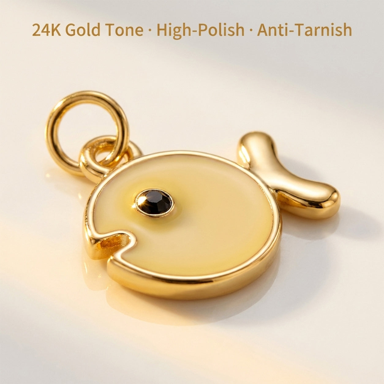 Yellow Fish Pendant - 24K Gold Tone