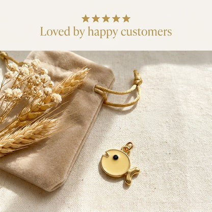 Yellow Fish Pendant - 24K Gold Tone