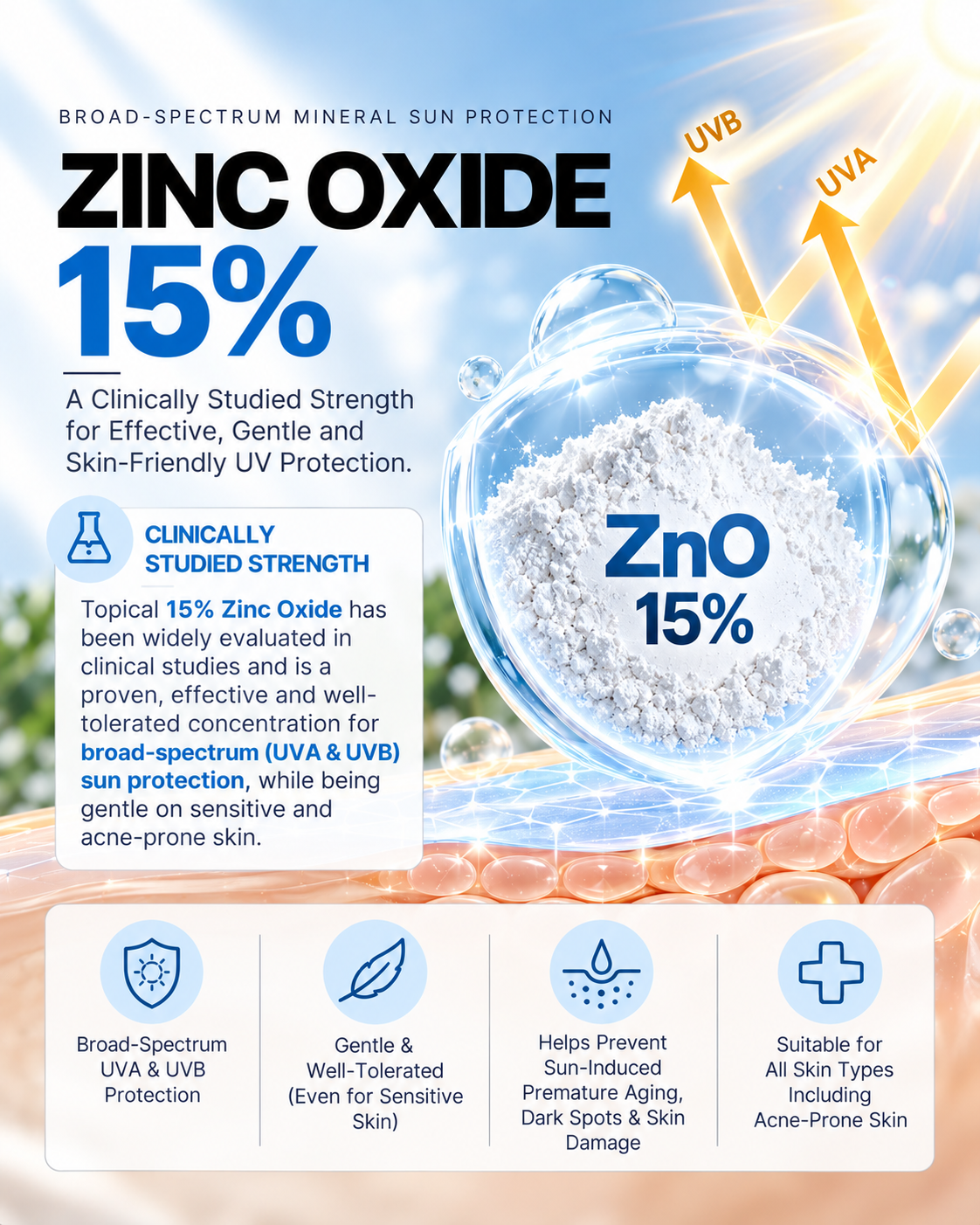 Zinc Oxide 15% Glow Cream with SPF 30
