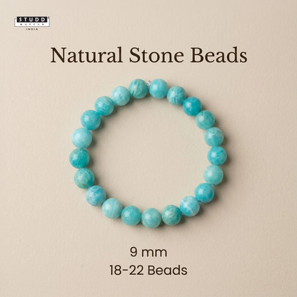 Hemimorphite Bracelet – Natural Blue Crystal Beads