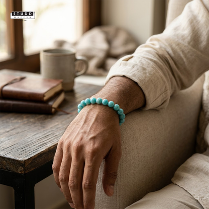 Hemimorphite Bracelet – Natural Blue Crystal Beads