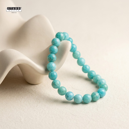 Hemimorphite Bracelet – Natural Blue Crystal Beads
