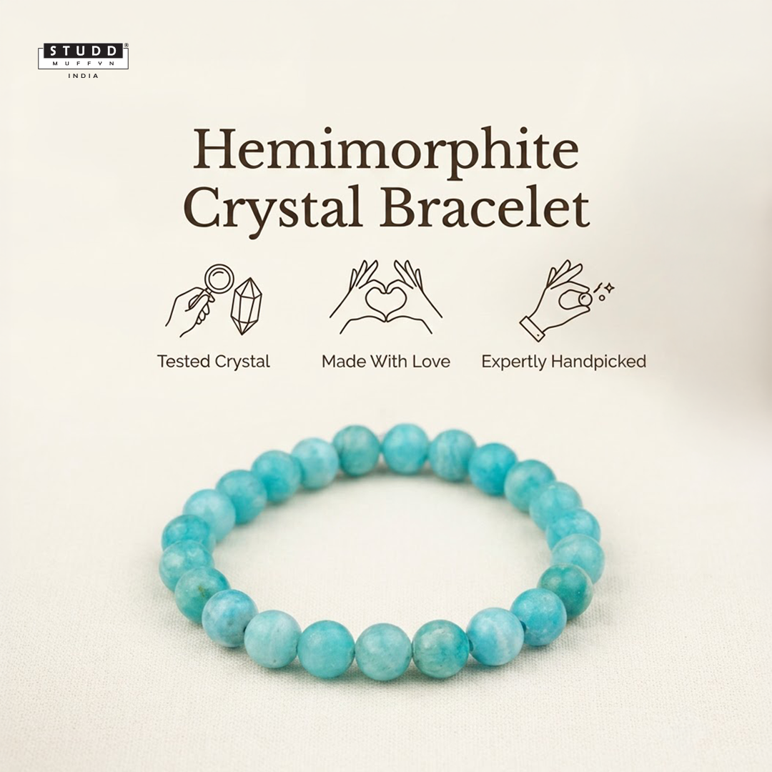 Hemimorphite Bracelet – Natural Blue Crystal Beads