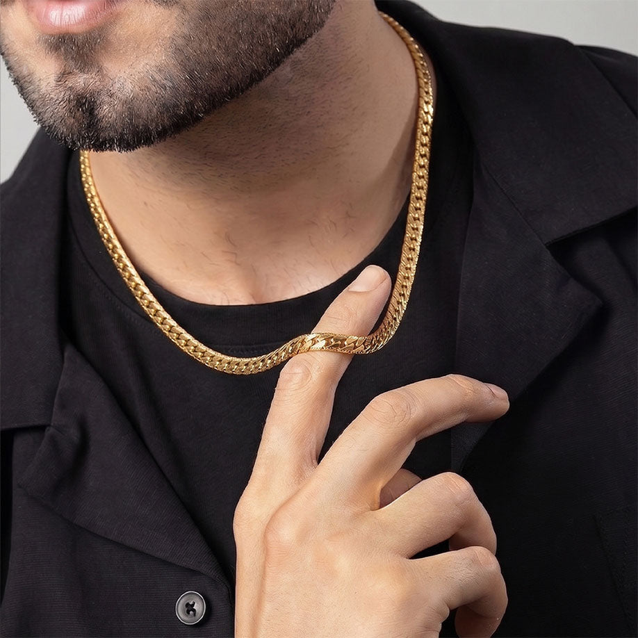 Gold Braided Flat Chain [ 55cm ]