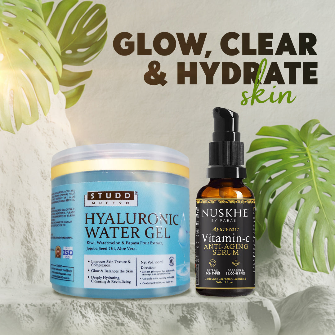 Glow Clear & Hydrate Skin | Hyaluronic water gel & Vitamin C Serum